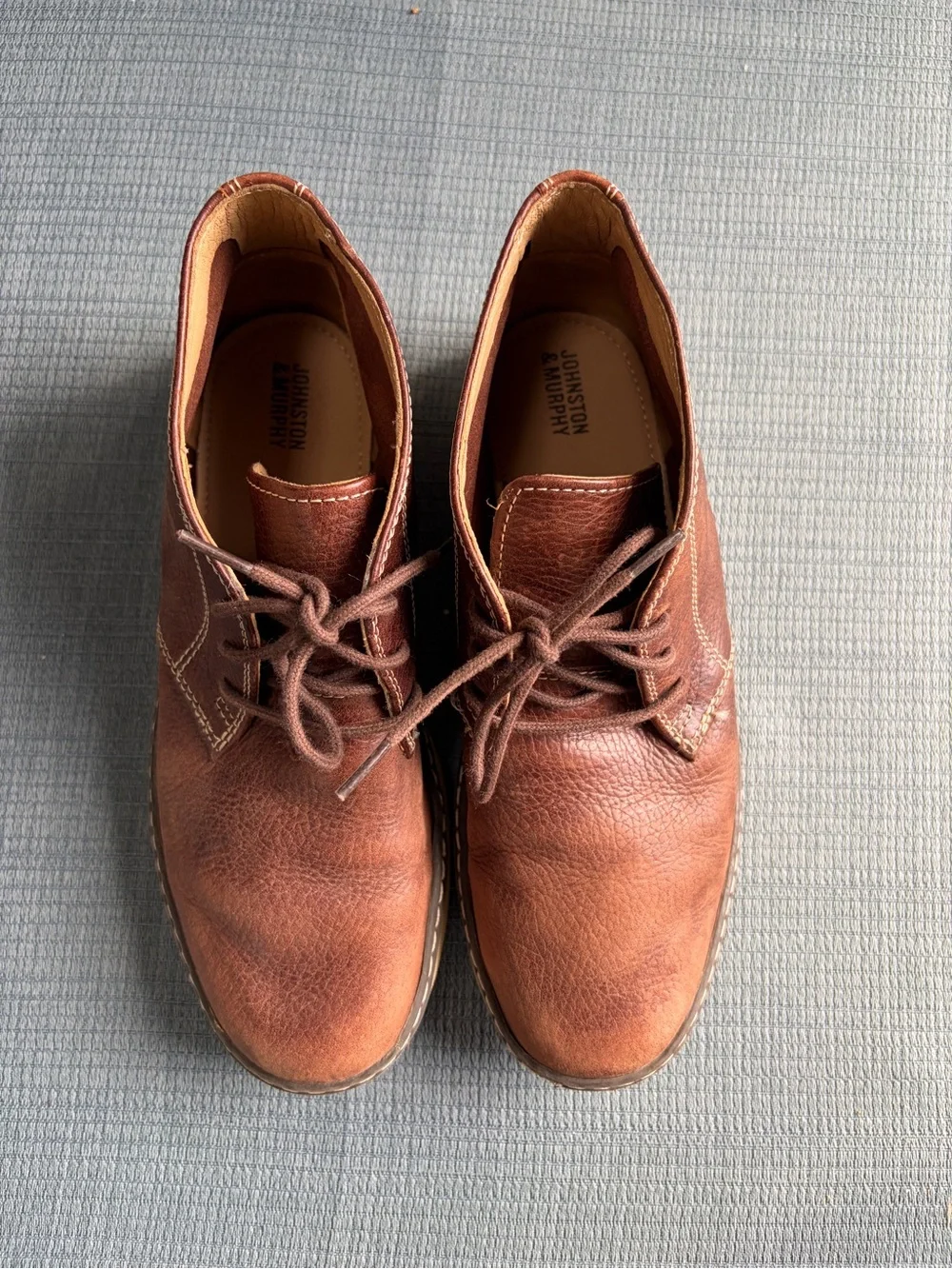 Johnston & Murphy Boys Brown Leather Chukka Boots Size 3M Casual Lace-Up